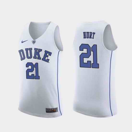 Men Duke Blue Devils Matthew Hurt White Replica College Basketball Jersey